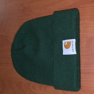 Carhartt Stitched Patch Cuffed Beanie Green Youth Size OSFM Made in USA